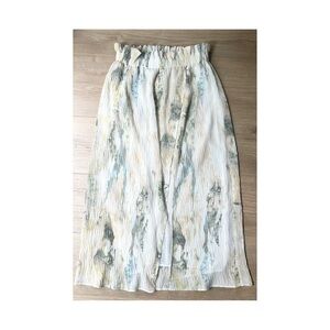 Babaton Cream and Blue A-Line Skirt